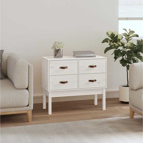 Armoire console-Meuble de rangement Blanc 90x40x78 cm Bois de pin solide 123413 (1/5)
