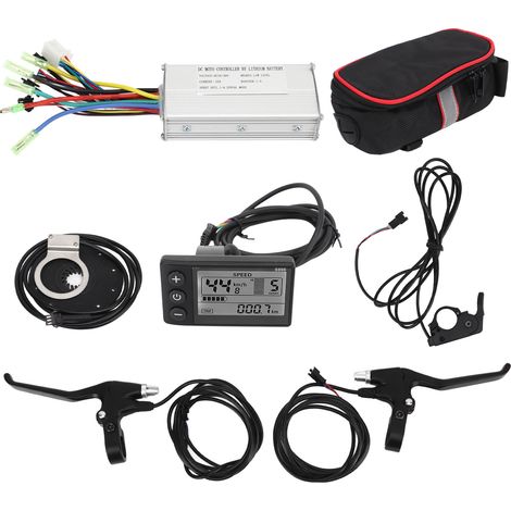 Kit de contrôleur vélo électrique 500W 22A DC 36V 48V avec écran S866, accélérateur à pouce et poignée de frein (1/5)
