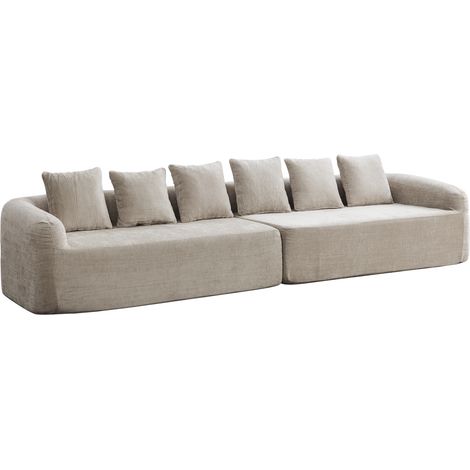 Canapé modulable en tissu chenille gris avec mousse haute élasticité 30D, chaise longue intégrée (1/5)