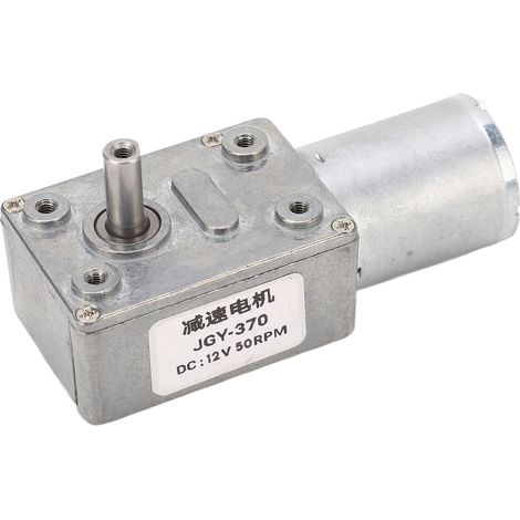 12V 50RPM Gleichstrom-Getriebemotor, einwellig, im Uhrzeigersinn/gegen den Uhrzeigersinn, selbsthemmend, Schneckengetriebe mit Sockel, für Etikettendrucker und Öfen. (1/5)