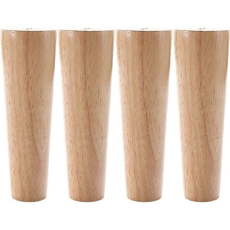Pieds de meubles en bois massif de 15 cm, lot de 4, convenant aux canapés, bancs, lits, armoires et coiffeuses. (1/5)