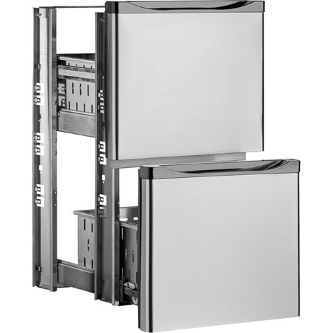 Kit bloc tiroirs acier inox 1/2 + 1/2 - Diamond