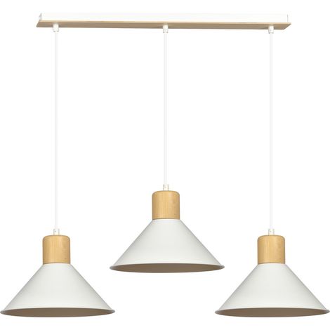 Lampadario Emibig Rowen 3 bianco/legno 3xE27 dimmerabile (1/5)
