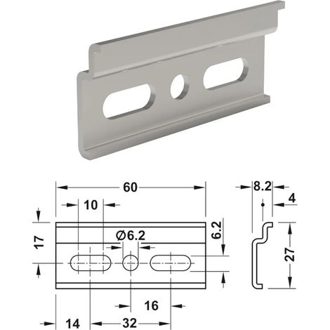 PIASTRA DA MM.60 PER MONTAGGIO PENSILI CON ANTISGANCIAMENTO IN ACCIAIO ZINCATO 290.40.989