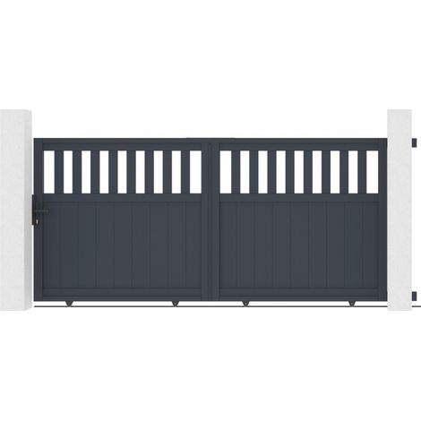 Portail coulissant aluminium 300x140 cm anthracite motorisable (1/5)