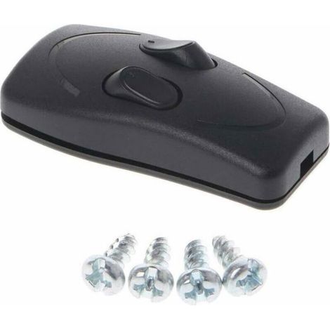 Interrupteur double – À bouton poussoir – Pour lampe de chevet et table – Noir 6,7 x 3,3 cm (1/4)