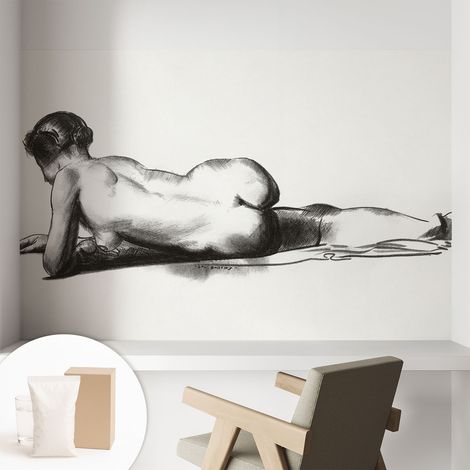 Papier peint décoratif avec colle pour mur dans salon chambre entrée et plus Solution de décoration facile à installer Nu subtil 104x70 cm (1/5)