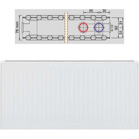 Viessmann Universalheizkörper Typ 20 500x76x700mm, 494W bei 70/55/20 Grad C (1/2)
