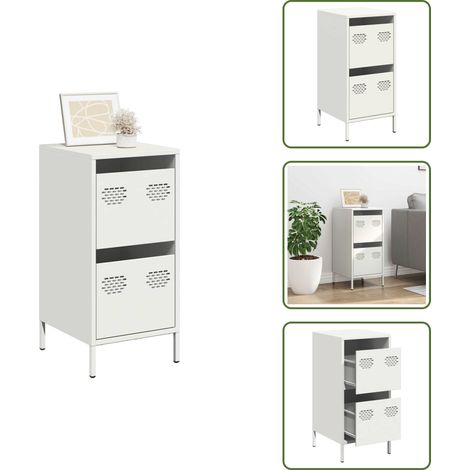 vidaXL Sideboard Weiß 35x39x73,5 cm Kaltgewalzter Stahl (1/5)