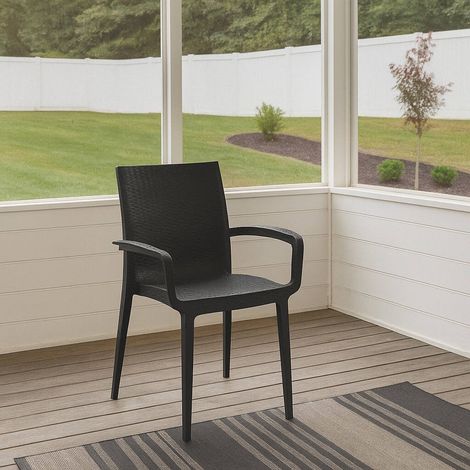 Silla de Exterior Bueno, una Silla, Hecho en Italia, Gris Antracita (1/3)