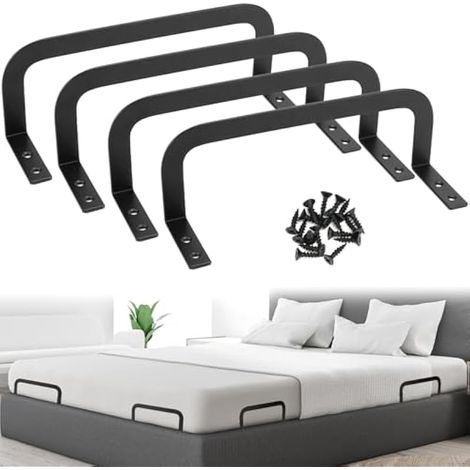 4 Pièces Supports de Matelas, Arret Matelas Antidérapants, Stabilisateurs de Matelas, pour Panneaux de Lit Pleins, Cadres de Lit en Bois (1/5)