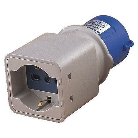 ADATTATORE INDUSTRIALE 220V SPINA+PRESA BIPASSO SCHUKO MAURER PLUS (1/2)