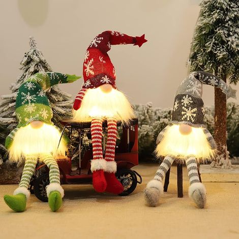 Wichtel Figuren Led, 3 pièces Weihnachtszwerg Deko Figuren (1/5)