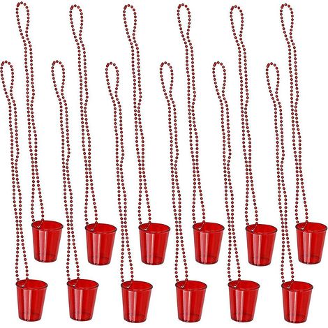 Ensemble de 12 verres à shot perlés Big Red Bride et Bride Tribe pour enterrement de vie de jeune fille JGA - Verres suspendus (1/5)