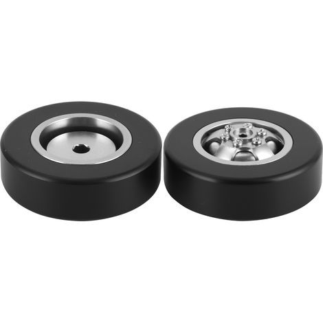 2 pièces Jantes Alliage pour RC Drift, Roues Camion WPL D12, 54mm Argent (1/5)