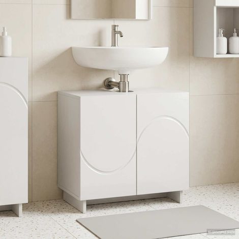 vidaXL Meuble de salle de bain Blanc brillant 60 x 41 x 58 cm (1/5)