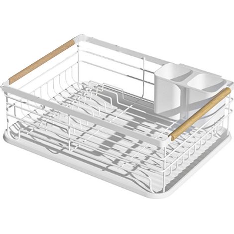 Égouttoir à vaisselle en fil de fer, porte-assiettes et porte-couverts pour plan de travail ou placard de cuisine (1/4)