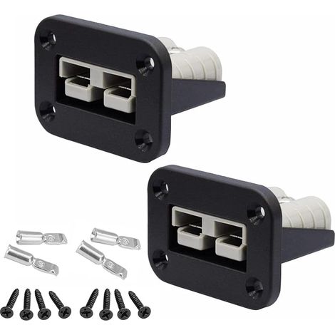 Lot de 2 prises de batterie 50 A avec plaque de montage pour carte enfichable Anderson SB50, montage encastré (1/4)