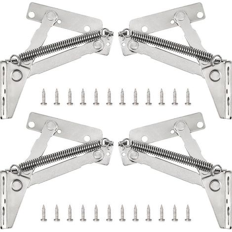 2 Paire Support de Levage Pliable à 80 Degrés Charnière à Ressort Robuste Base de Meubles Charnière à Ressort Cadre de Support D'appui-tête de Canapé Pliable à 80 Degrés Pour Meubles Pliants
