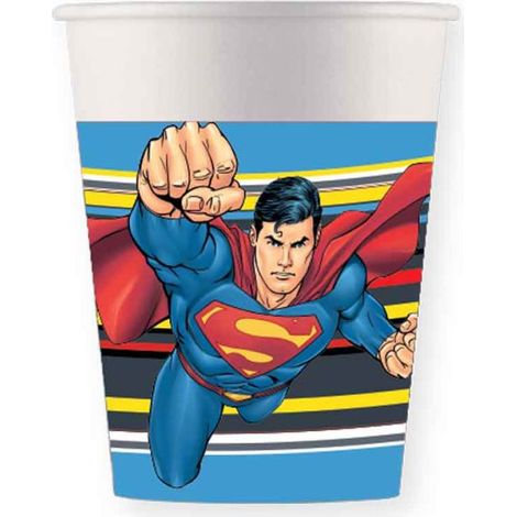 Bicchieri di carta Superman Krypton da 200 ml, 8 pezzi.