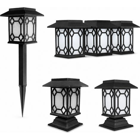 Lampe Solaire Extérieure Étanche pour Jardin et Terrasse, Lanterne Décorative à Treillis, Lumière Blanche (1/5)