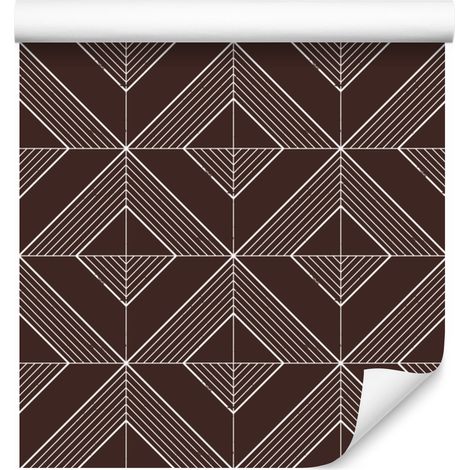 Carta da parati con motivo geometrico a rombi bordeaux e rossi 50x1000 cm (1/5)