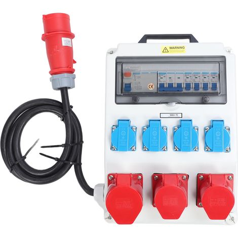 Boîte de distribution d'énergie avec 4 prises ue 250V 16A, 3 pièces 5 broches industrielles AC 220-380V 240-415V (1/5)