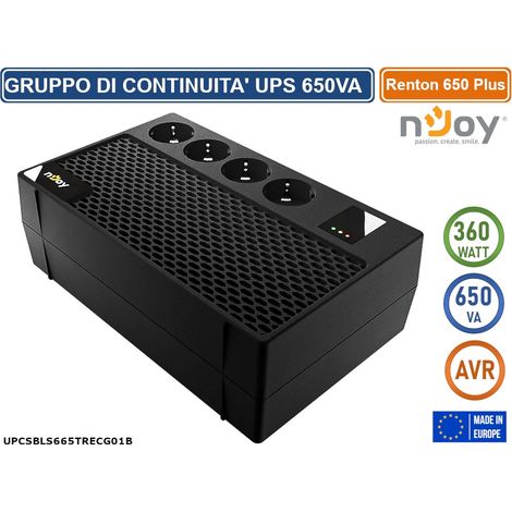 UPS GRUPPO DI CONTINUITA' LINE INTERACTIVE AVR 650VA 360W 4 PRESE SCHUKO (1/5)