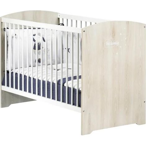 Sauthon SM031 Babybett 120x60 cm Esche grau-weiß