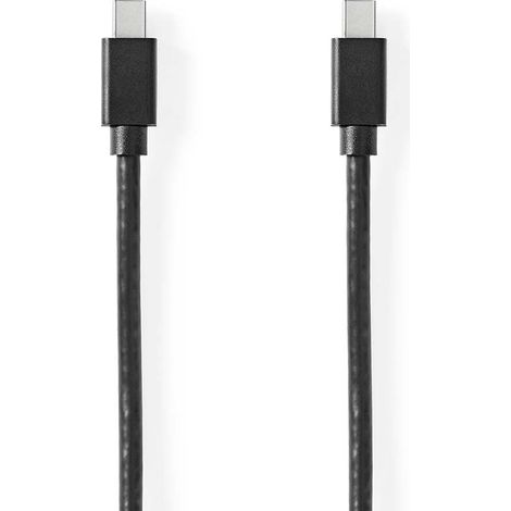 Cable mini displayport displayport 14 mini displayport hane mini displayport hane 48 gbps niquel plateado 200 metros redondo pvc negro ampolla