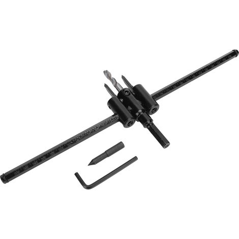 Scie cloche réglable en acier allié pour découpe ronde de bois et plastique (30-300 mm) (1/5)