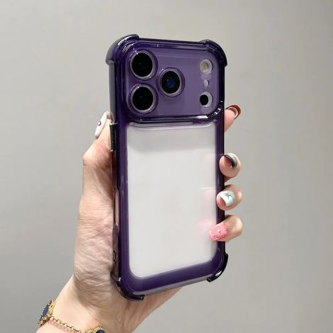 Coque de protection souple pour iPhone 12 (violette) avec coussins d'air aux quatre coins et protection antichoc. (1/5)