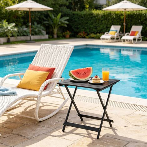 Table jardin pliante aluminium 50,5x47x59,5 cm HAVRYA (1/4)