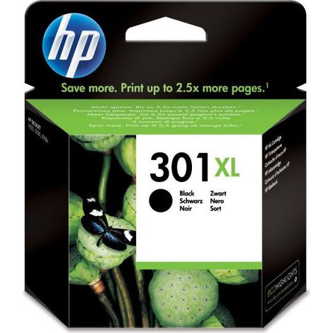HP 301XL Cartouche d'encre noire grande capacité authentique (CH563EE) pour HP Envy 4505 et HP DeskJet 1050/1512/2548/3057A (1/5)