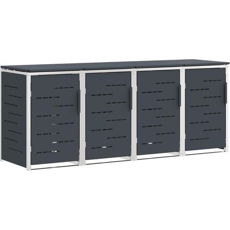 Armoire de rangement pour poubelle, couleur anthracite, 276 x 77,5 x 112,5 cm (1/5)