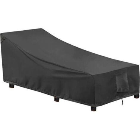 Housse de chaise longue de jardin 2 pièces, Tissu Oxford 400D, Coupe-Vent, Anti-UV Housse de Protection Transat Bain de Soleil avec Grilles D'aération, Housse de Chaise Longue de Patio (208x76x79/41cm (1/4)