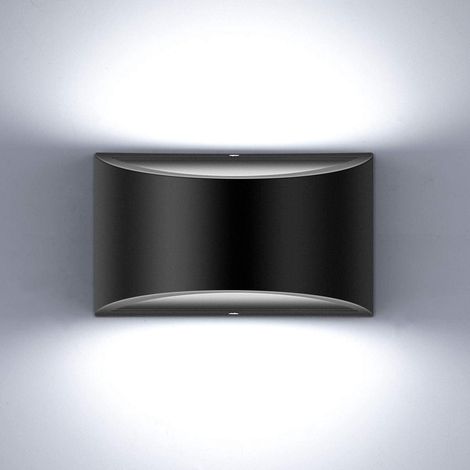 Applique murale LED noire à intensité variable 7W, luminaire moderne en aluminium, éclairage décoratif, blanc froid (1/5)