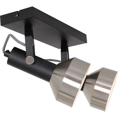 Foco - negro - Acier - plástico metal - foco de superficie - E27 (1/4)
