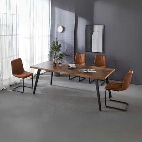 Tavolo allungabile effetto legno gambe in metallo Amal 150x90x75h (1/5)