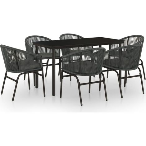 Ensemble de salle à manger de jardin 7 pcs Anthracite 10 (1/5)