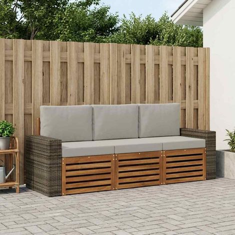 vidaXL Sofagarnituren mit Kissen 3 pcs Massivholz Akazie (1/5)