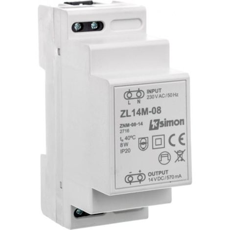 Fuente de alimentaci贸n modular LED Simon 54, 14 V CC, 8 W, ZL14M-08