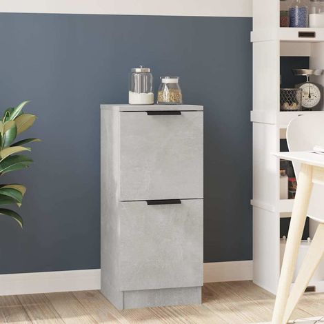 Buffet - Armoire de rangement Enfilade Gris béton 30x30x70 cm Bois d'ingénierie BV845477 - BonneVie (1/5)