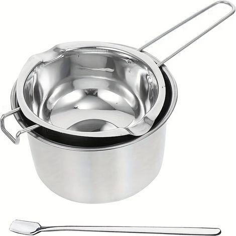 Ensemble de 3 casseroles double paroi en acier inoxydable, 400 ml, ustensiles de cuisine multifonctionnels, casserole à fondre (1/5)