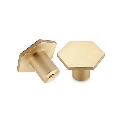 Set mit 10, gebürsteten Messing-Schrankknöpfen, goldenen Kommodenschubladenknöpfen