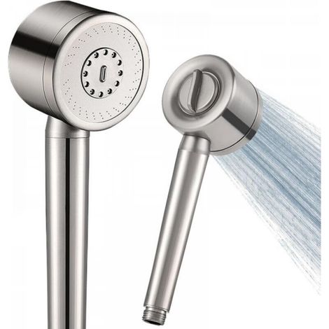 Tout Métal Pommeau Douche Haute Pression en Acier Inoxydable 304, Pommeau Douche Anti Calcaire,3 Modes de Pulvérisation - SPA Massage Dans (Argent) (1/4)