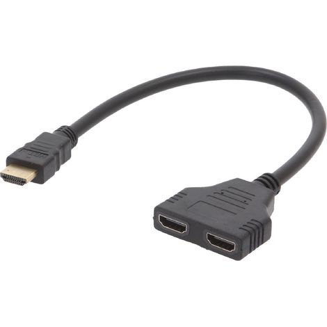 Repartiteur HDMI male HDMI femelle x2 noir