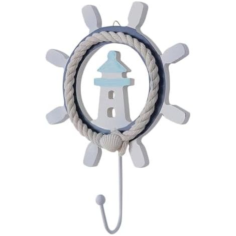 Crochets porte-serviettes style bord de mer Porte-serviettes mural rustique style bord de mer Décoration murale, patère pour salle de bain, chambre, salon (1/5)