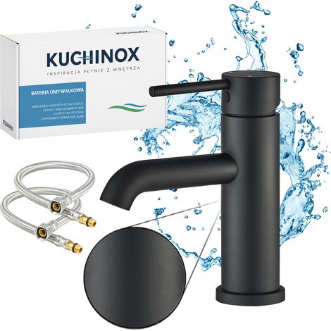 Miscelatore per lavabo a pavimento senza tappo Nero NOIA Kuchinox BNK720D (1/4)