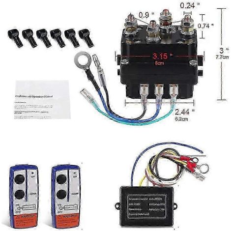 Compatible avec le relais électromagnétique de commande de treuil 12V 500A, avec kit de télécommande sans fil. (1/5)